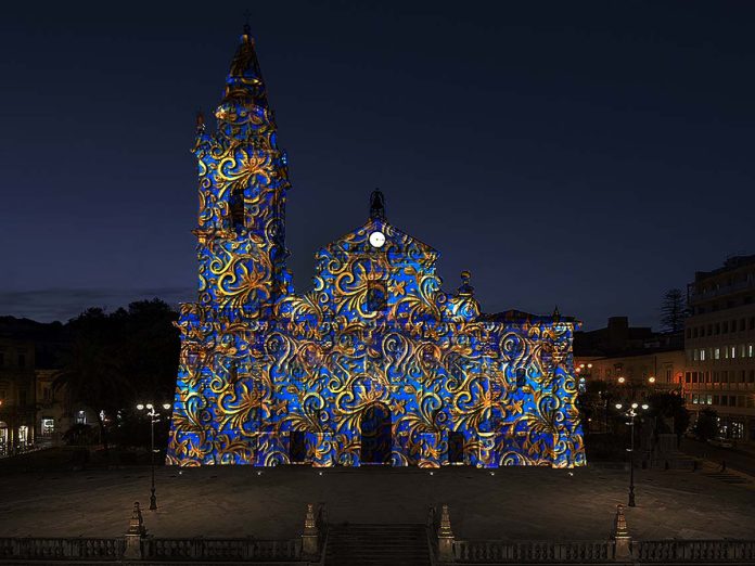 Proiezione barocca sulla cattedrale di san giovanni battista