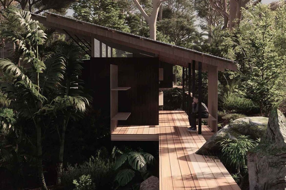 Hiker Huts Connect Design с страной в Дорриго