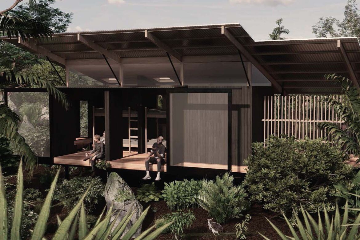 Hiker Huts Connect Design с страной в Дорриго