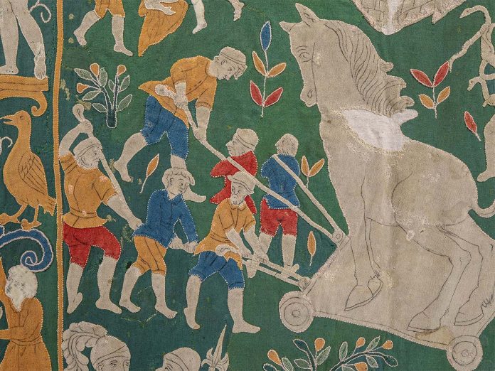 Arazzo Abruzzese Con Storie Della Guerra Di Troia, Dettaglio - Фото © Alberto Novelli, Courtesy Muciv Museo Delle Civiltà, Рома