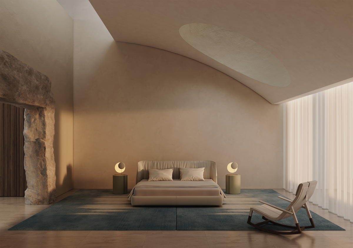 Downtown Design 2025_Poltrona Frau_Rug Memoria_Интерьер спальни.